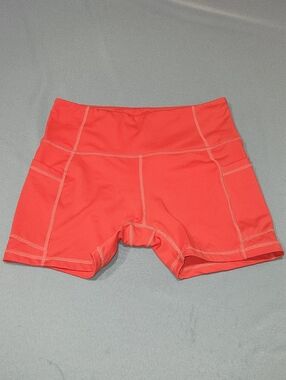 Baleaf Womens Coral High-Rise Athletic Shorts. Size Medium.